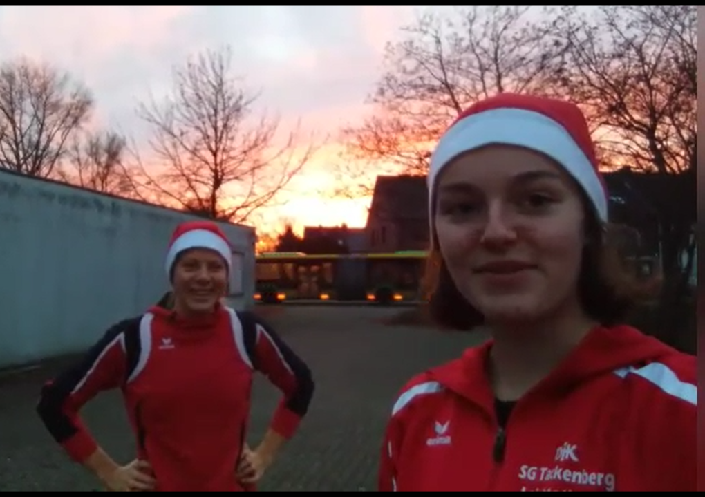 Laura Kempmann Leichtathletik Trainerin und rechts Jule Goddinger Athletin zu sehen auf der Homepage unter Adventkalender